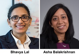 photos of IDA researchers, Bhavya Lal and Asha Balakrishnan