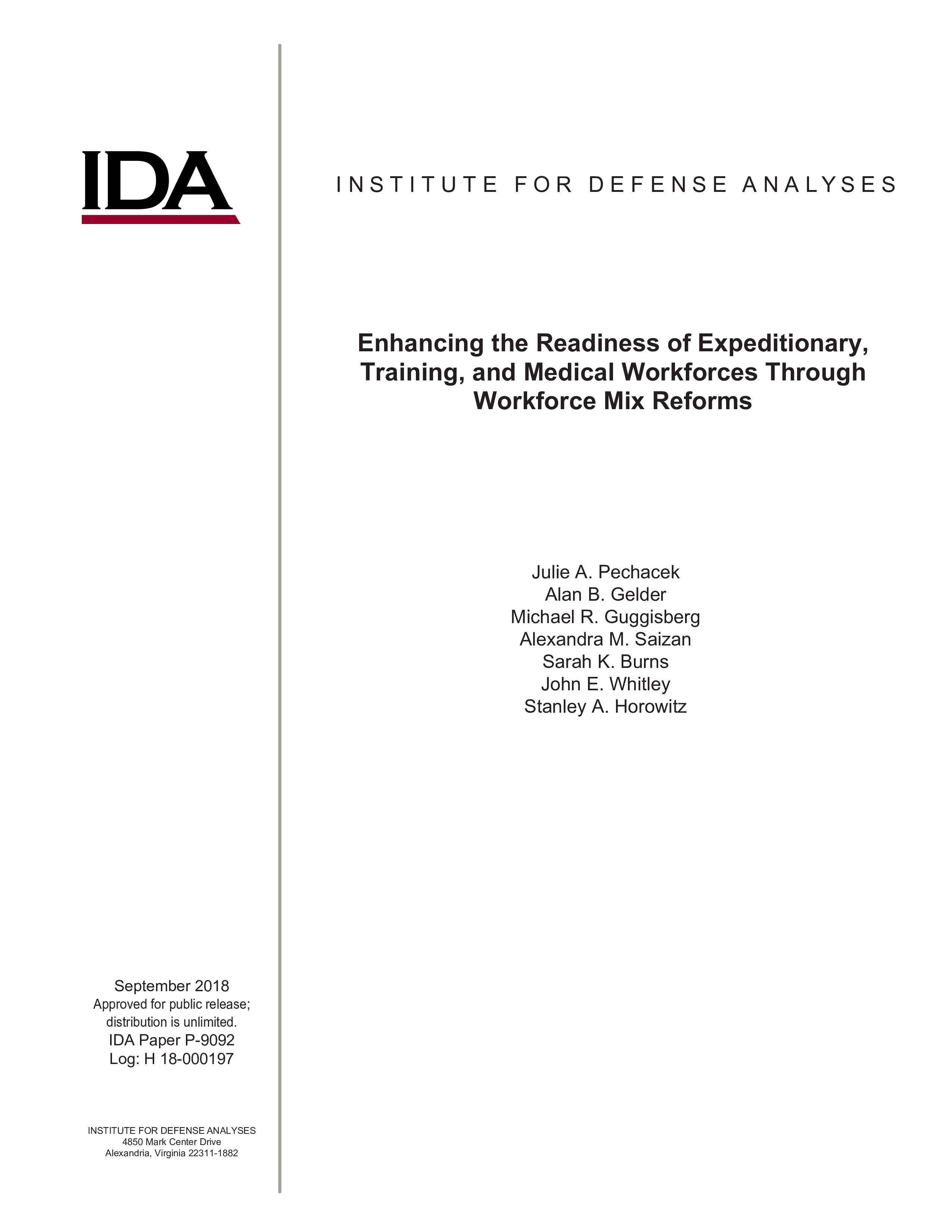 Enhancing the Readiness of Expeditionary, Training, and Medical Workforces Through Workforce Mix Reforms